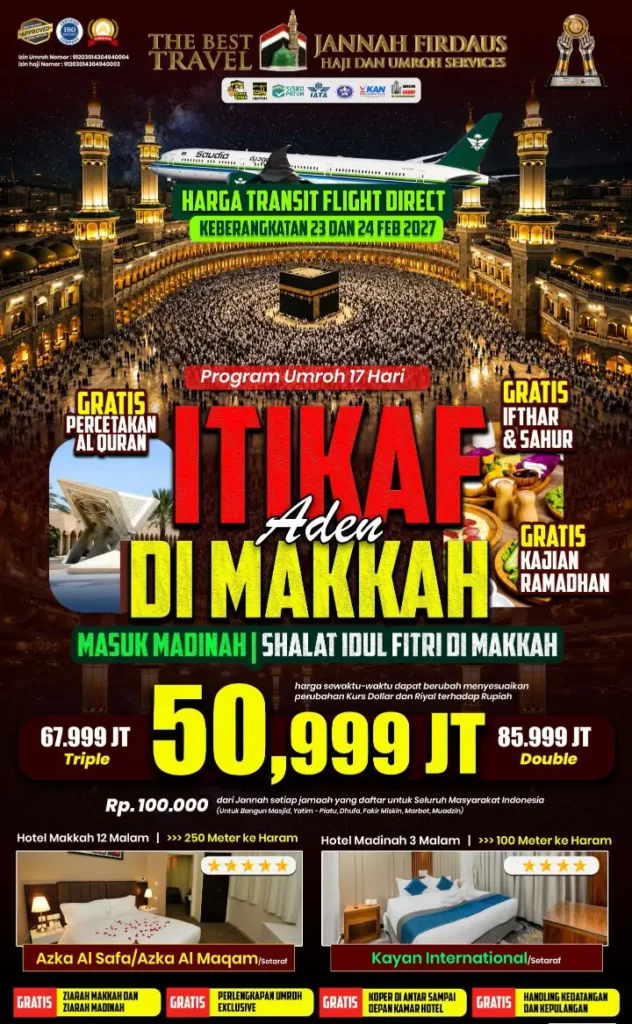 Umroh Itikaf Ramadhan Aden – 17 Hari