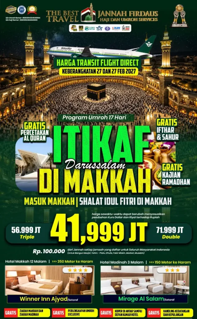 Umroh Itikaf Ramadhan Darussalam – 17 Hari